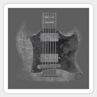 Vintage grunge guitar controls decayed fx rocker shirt Sticker